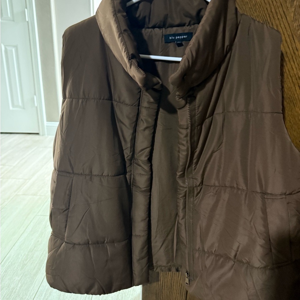 Blu Pepper Brown Quilted Vest